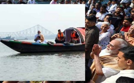 सुबह-सुबह हुगली तट पर पहुंचे पीएम मोदी; बोले 'बंगाल की आत्मा में बहती है गंगा'