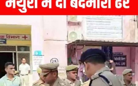 Mathura Police Encounter: मथुरा में 50-50 हजार के दो इनामी बावरिया गिरोह के डकैत लंबू और पप्पू  ढेर