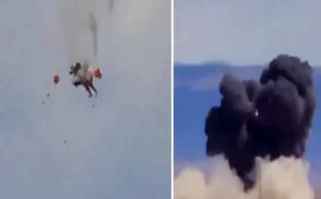 US Air Show: एयर शो में लड़ाकू विमानों की भीषण टक्कर, बच गए चारों पायलट?