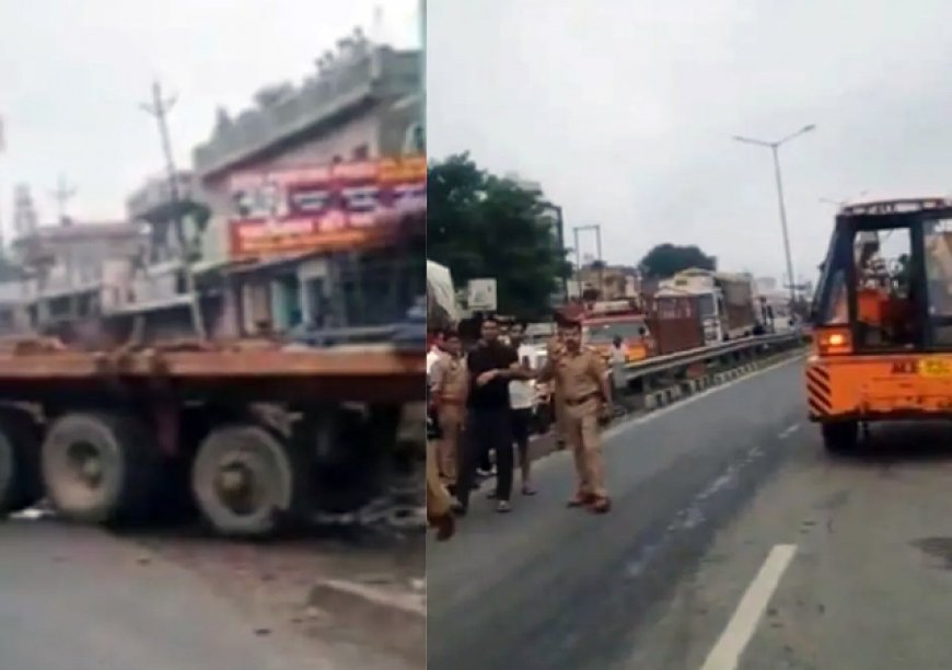 गाजियाबाद से दादरी जा रहा ट्रक नाले में गिरा, शरीर में सरिया घुसने से चालक की दर्दनाक मौत