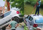 लखनऊ में नाले में गिरी कार;  समय रहते यहां बचा ली गईं 3 जिंदगियां